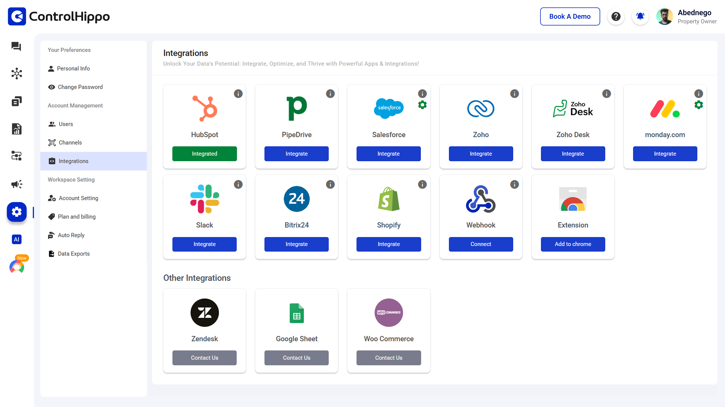 ControlHippo - HubSpot Integration